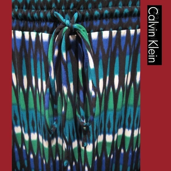 Calvin Klein NEW Bohemian Atlantis Geometric Tie Dye Drawstring Jumpsuit 14 - Picture 4 of 11
